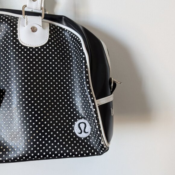 Lululemon - Black & White Polka Dot Top Handle Bag - Picture 2 of 7